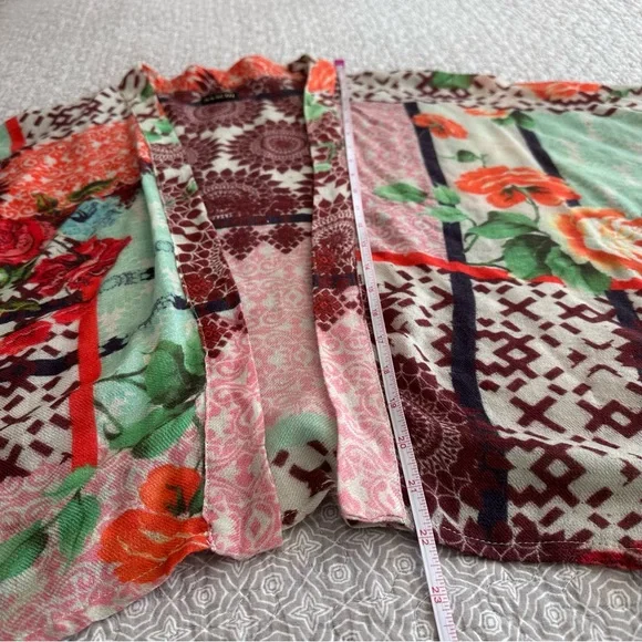 Saachi Artsy Twill Weaved Kimono Wool & Silk Open Cardigan Shrug Boho One Size - Picture 10 of 14